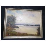 Vintage signed oil painting on canvas