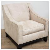 Williams Sonoma-style suede presidio accent chair