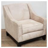 Williams Sonoma-style suede presidio accent chair