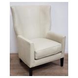 Baker Furniture-style leather wingback arm chair