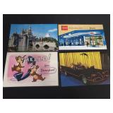 4 vintage Walt Disney & Batman postcards