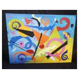 Singed Hugo Ruggiero "sunrise" painting on canvas