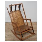 Antique oak swing/rocking chair