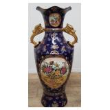 Large Asian hand painted porcelain vase