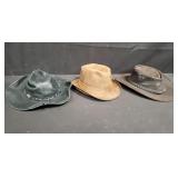 Group of vintage leather hats