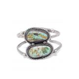 Vintage silver and turquoise cuff bracelet