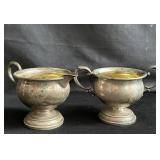 Sterling silver weighted cream & sugar