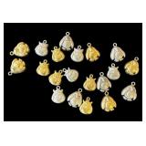 Lot of silver owl & penguin pendants, marked 925