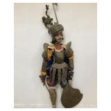 Antique metal, fabric and composite marionette