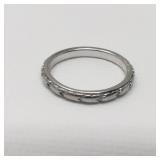 14k white gold engraved band