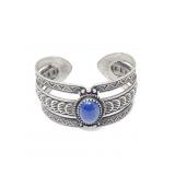 Sterling silver cuff bracelet with lapis lazuli