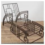 Art Deco revival-style wrought iron chair with