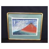 Katsushika Hokusai "Red Fuji" signed  Japanese