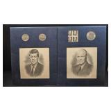 John F Kennedy 1971 half dollars and Dwight D