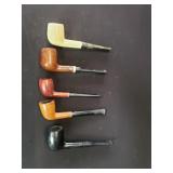 Five vintage smoking pipes