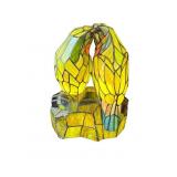 Vintage Tiffany-style stained glass parrot lamp