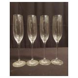 4 Lenox glass champagne flutes