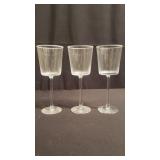 3 Orrefors crystal wine glasses