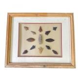 Framed replica arrowheads