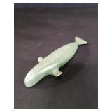 Vintage beluga whale stone sculpture