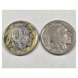 1913-S and 1913-D Buffalo Nickel  Type 2 Flat /