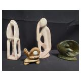 Group of soapstone and stone figures