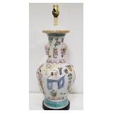 Asian pottery table lamp, power switch as is