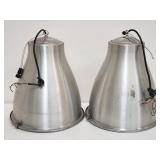 Pair of aluminum pendant lights