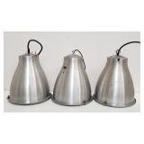 Group of 3 aluminum pendant lights
