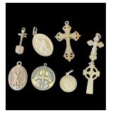 Lot of silver religious pendants