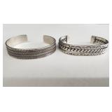 Pair of silver bracelets