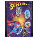 Vintage 1988 superman pinback button set