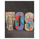 Lot of 3 Marvel tin sign letters open road style