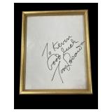 Frame signed Tom Lasorda