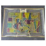 Vintage stained glass tray
