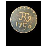 1750 Mexico Hacienda style V copper token