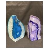 Pair of agate geode specimens