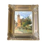 Framed signed oil painting on board