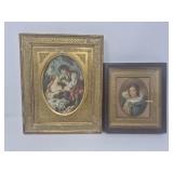 Pair of vintage Italian prints under glass