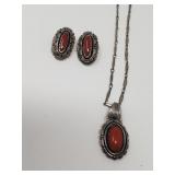 Native American style sterling silver, coral