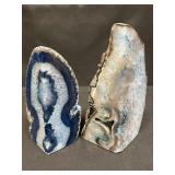 Pair of agate geode specimens