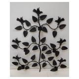 Vintage metal folk art tree and birds candle