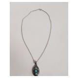 Sterling silver, turquoise, lapis lazuli, and