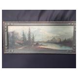 Antique oil painting on board
