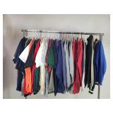 Rack of clothing, vintage 1962 Navy jacket
