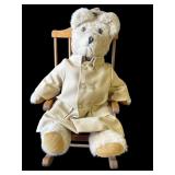 Vintage musical bear with rocking chair