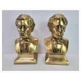 Pair of PM craftsman  brass Abraham Lincoln bust
