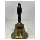Vintage brass hand bell with wood handle
