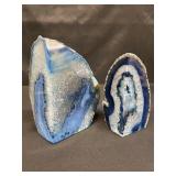 Pair of agate geode specimens