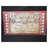 Vintage Budweiser metal sign